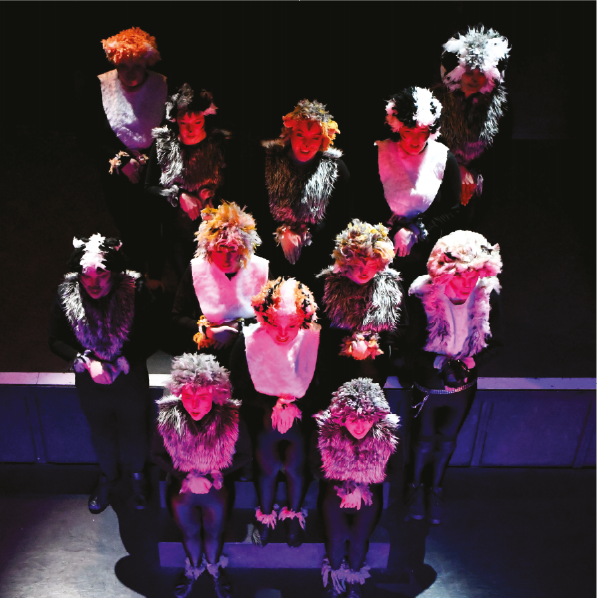 Students in a college production